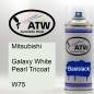 Preview: Mitsubishi, Galaxy White Pearl Tricoat, W75: 400ml Sprühdose, von ATW Autoteile West.